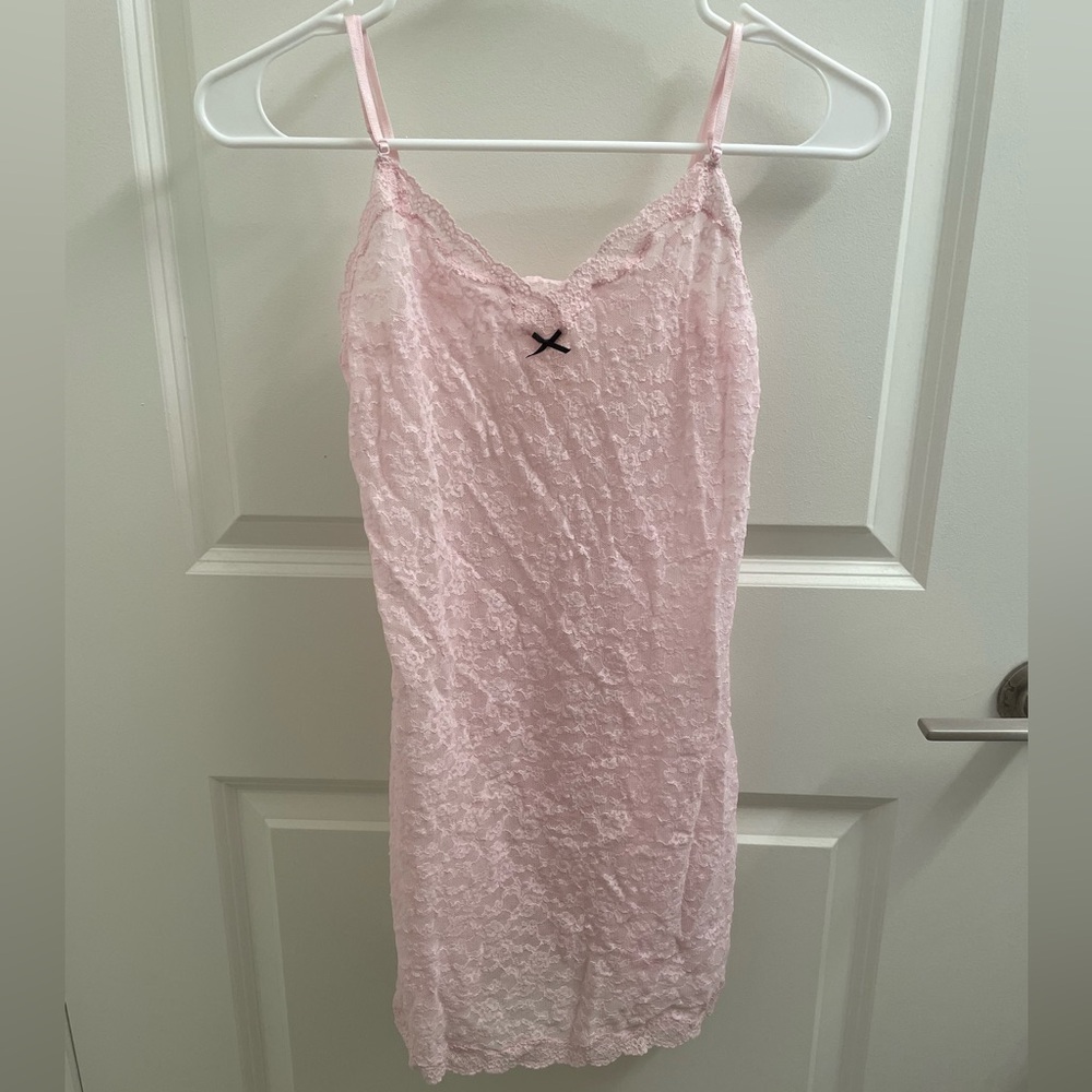 Victoria's Secret Pink Chemise with Floral Embossed Pattern